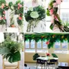 35x29cm feuilles de palmier tropicales artificielles pour décorations de Table de Banquet napperons de Table à manger décoration de fête de mariage