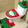 Babbo Natale Toilet Seat Cushion bagno tappeto ornamenti Set domestica Tatuaggi articoli toilette per il giorno di Natale 16 42qy ff