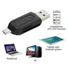 2 في 1 USB OTG قارئ بطاقة العالمي مايكرو USB OTG TF / SD قارئ بطاقة الهاتف تمديد رؤوس مايكرو USB OTG محول