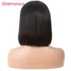Glamoureus Human Hair 2 stks Peruviaans Haar Pruik 150% Dichtheid Menselijk Haar Kant Front Bob Pruiken
