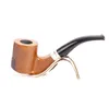 New flat bottomed Green Sandalwood curved tobacco pipe hand-made filter wood pipe