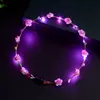 Coroa De Flores Da Flor Coroa Luminosa 10 LED Flor Headpiece Headdress para Meninas Festa À Noite transporte rápido