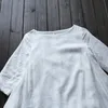 2018 Summer Plus Size Long Sleeve Dresses For Women 3xl 4xl 5xl Loose Cotton Linen Dress White Boho Shirt Dress Long Maxi Robe