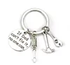 Letter Keychain Key Ring Hand Tools Hammer Screwdriver Wrench pendants Fashion Jewelry