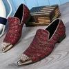 Glanzende lovertjes steentjes heren designer schoenen kralen echte lederen mannen trouwschoen puntige teen heren casual bezaaid loafers