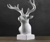 Modern Creative Resin Deer Head Figurine Vintage Elk Staty Heminredning Hantverk Rum Dekoration Objekt Resin Animal Head Figure