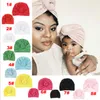 Mom and Baby Cotton Hat Donut Baby Infant Hats Kids Soft Beanie Bebe Ball Turban Women Hat Newborn Headwrap Parent-child Hat