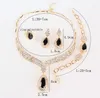 Women Fashion African Beads Necklace Earrings Set Water Drop Gold Plated Jewellery Set For Bridesmaid Dubai Jewelry Sets