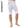 Svart vit män mesh butt lyft shapewear se genom hög elasticitet mage kontroll shaper andningsbara kompression legging tights byxor