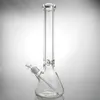 Glasvatten bongs tjock glas bong handblåst glas vattenrör bong 9mm 14 tum super tungt glas rör 14mm manlig gemensam glas vetenskapliga stora bongs för rökning