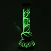 Vente en gros Glow In The Dark Bongs d'eau en verre uniques Bong UV Narguilé Dab Rigs Plate-forme pétrolière Diffuse Downstem 4 Bras Arbre Perc Tuyaux de fumée Cire Fumer Narguilés