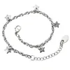 Stempel S925 Silberton Star Deco. Frauen Dame Mädchen Edelstahl Armband Fußkettchen Schmuck Einstellbar 19 cm-28 cm B204