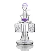 Double Recycler Dab Rigs Water Bongs Hookahs Shisha Propeller Unique Glass Windmill Perc Water Pipes With 14mm 9.5''