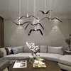 LED Nordic Hars Seagull Lamp Hanglamp Sky Freedom Bird Silhouette Lamp Wit / Zwarte Kleur