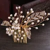 High end freshwater bead comb, rose gold silver alloy drill head ornament, bridal ornaments