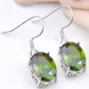 Luckyshine Ellipse Green Peridot Silver 925 Necklaces White Gold Pendant Earrings Jewelry Sets For Women Free shippings