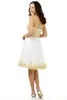 Alla storlekar bästa vita balklänningar a-line älskling mini Applique spetspärrad rygglösa cocktailklänningar plus storlek festklänningar HY379