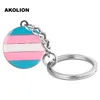 Gay Pride Bear Round Keychain Porte-clés en métal Bijoux de mode pour les amoureux