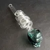 Ghost Skull Coiled Spiral Oil Brander Glas Pyrex Pipe Vier Kleuren Stright Tube Smoking Pijpen 15cm Lengte voor Bongs Hookahs Tools