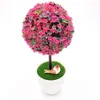 Kränze Großhandel 1PC begrüßt Sakura emulieren Bonsai Simulation Dekorative künstliche Blumen Gefälschte grüne Topfpflanzen Ornamente Home Decors