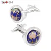 Savoyshi Novelty Tellurion Cufflinks للرجال عالي الجودة العلامة التجارية الأكريليك المتحركة Globe Cuff Links Fashion Men Jewelry2235451