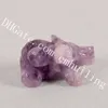 10Pcs New Genuine Natural Amethyst Lucky Amulet Pocket Elephant Healing Purple Crystal Carved Bowlder Gemstone Ornaments Specimen Home Decor