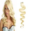 Tape in Human Hair Extensions 100g Body Wave 613 Blonde Maagd Haar 40pcs Adhesive Invisible Wholesale Remy Tape Hair Extensions