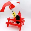 Picnic Table Condiment Holder Camping Picnic Folding Table Parasol Seasoning Rack Salt Pepper BBQ Sauce Bottle Holder Set