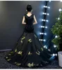 Abiti da spettacolo per ragazze a sirena oro e nero 2022 scollo a V con retro a V in tulle con paillettes abito da festa per bambini abiti per occasioni speciali bambini ragazza di fiori