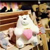 New we bare bear peluche tagliato cartone animato tre orsi nudi con frutta Figurina di orso polare animale riempito per bambini3251505