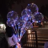 막대기 빛으로 밝게 맑은 투명한 LED 풍선 아이들 장난감 축제 파티 용품 BOBO 풍선 생일 파티 웨딩 장식