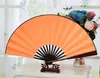 Effen kleur man vouwen ventilator bruiloft grote zijde stof hand fan diy lege chinese bamboe fan gepersonaliseerde volwassen beeldende kunst schilderen