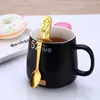 Stainless Steel Mermaid Spoons Plated Coffee Tea Soup Spoons Hanging Cup Spoon Gold Copper Black Silver DHL WX9-896