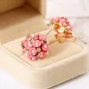 8 Colors Ceramics Flower Earring Fashion Female Rhinestone Flowers Ball Studs For Girls Fashion Women Jewelry Wholesale