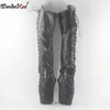 Wonderheel new extreme high heel 7" wedges heel ballet thigh high boot sexy high heels lace up matte leather over the knee boots