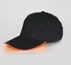 Chegam novas LED Light Hat Chapéu Brilho Tecido Preto Para Adultos Bonés de beisebol Luminosa 7 Cores Para A Seleção Ajuste Tamanho Festa de Natal