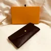 France Designer Women Long Checkbook Wallet Credit Card Po Holder Wallet Brown Mono Gram White Checkered Canvas Leather SH2190