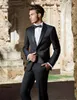 Customize Charcoal Grey Groom Tuxedos Peak Lapel One Button Groomsmen Blazer Men Business Formal Prom Suit(Jacket+Pants+BowsTie+Girdle) 213