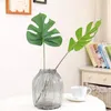 1Piece grande Artificiale finto Monstera palma Foglie verdi Foglia di plastica matrimonio Decorazione fai da te a buon mercato Disposizione dei fiori pianta