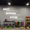 Fitnessstudio-Wandaufkleber, Poster, motivierende Fitness-Zitate, Wandaufkleber – Fähigkeit, Motivation, Einstellung, Fitnessstudio-Dekor1