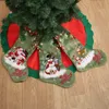 크리스마스 장식 크리스마스 스타킹 양말 선물 가방 장식 가방 장식 졸라 매는 끈 사탕 가방 캔버스 순록 눈사람 WX9-762