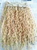 Fashionable Brazilian Curly Clip In Human Virgin Hair Extensions Remy Blonde 613# 120g One Set