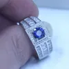 Echte mannelijke sieraden soild 925 sterling zilveren vrouwelijke ring 1ct geboortesteen 5a zirkoon steen 5a cz party bruiloft band ring voor mannen