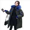 Kvinnor Down Parkas Winter for Women Lads Lose Cotton Younger Letter Long Jacket Huven Päls krage varm kappa1