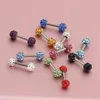 Body jewelry Whole 50pcslot mix 10 colors crystal ball earring body piercing jewelry fake ear stud tongue ring8210461