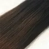 Mänskliga hårförlängningar Balayage Färg Naturlig Svart Ombre Choklad Brun Real Human Hair Double Weft Balayage Hårbuntar