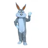 Kostymer 2018 Factory Direct Sale Gray Mascot Rabbit Hare Adult Fancy Dress Cartoon Suit Fancy Dress Free Frakt