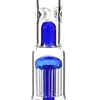 Hookahs 18" Glass Bong grace water pipe double 8x arm-tree dome perc without shot hole Blue send