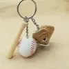 رياضة البيسبول حدوث مفاتيح مفاتيح الخشب Baseball Bat Bat Keyring Key Rings Bag معلقة المجوهرات الأزياء