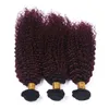 # 1B / 99J Vin Rouge Ombre Brésilienne Cheveux Humains Bundles Crépus Bouclés Vierge Extensions de Trame de Cheveux Bourgogne Ombre Cheveux Humains Tisse 4Pcs Lot